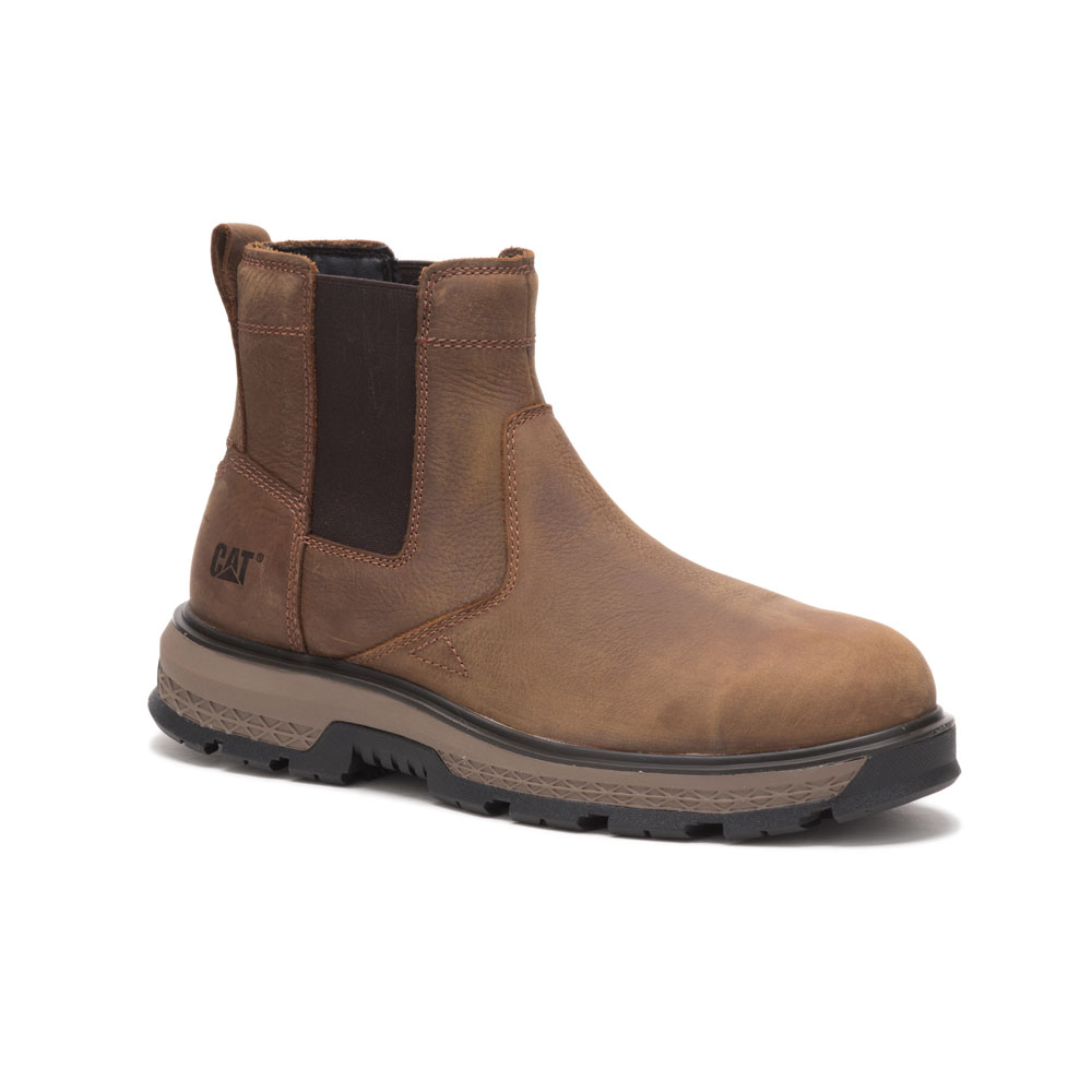 Caterpillar Exposition Chelsea At / Astm/Alloy Toe Philippines - Mens Safety Boots - Brown 29307WCOY